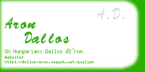 aron dallos business card